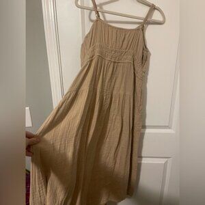 Old Navy Beige Sleeveless Medi Dress